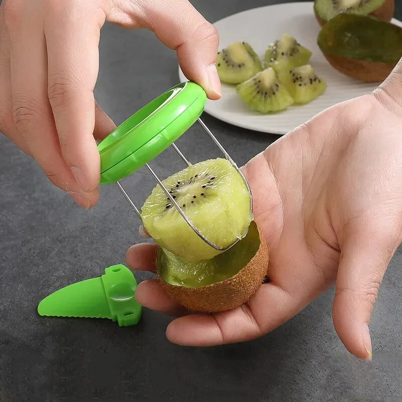 Cuțit creativ pentru tăietor de kiwi Cuțit de bucătărie Dispozitiv de tăiat fructe Cuțit de curățat Cuțit detașabil Instrumente de gătit pentru salată Lămâie Kiwi Peeling Gadgets de bucătărie