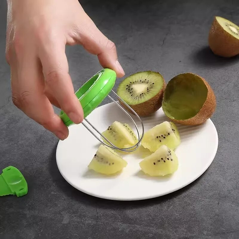 Cuțit creativ pentru tăietor de kiwi Cuțit de bucătărie Dispozitiv de tăiat fructe Cuțit de curățat Cuțit detașabil Instrumente de gătit pentru salată Lămâie Kiwi Peeling Gadgets de bucătărie