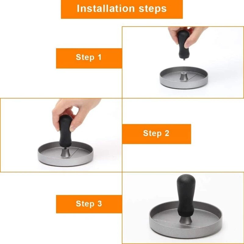 Presă pentru hamburgeri Set de făcut chiflețe pentru carne antiaderentă Mâner pentru presare pentru chiflețe pentru burgeri pentru casă și bucătărie