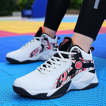 Маратонки Мъжки баскетболни обувки Дишащи неплъзгащи се спортни обувки на открито Спортни високи баскетболни маратонки Дамски