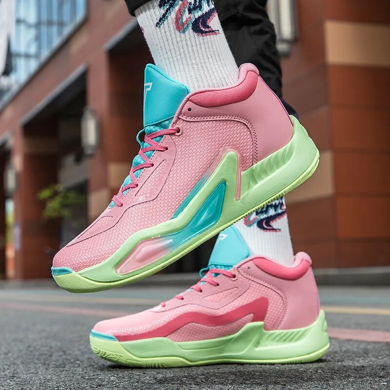 Модни розови готини маратонки за мъже Марки 2023 Луксозни баскетболни обувки Мъжки спортни обувки Дизайнерски маратонки за фитнес Дамски маратонки