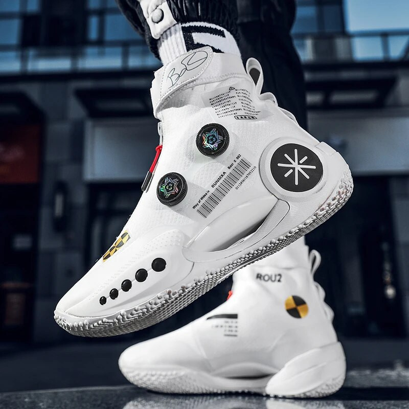 Nauji universalūs nauji sportinių batų švytėjimo leidimas jaunimo tendencijų austi koviniai krepšinio batai poros stiliui