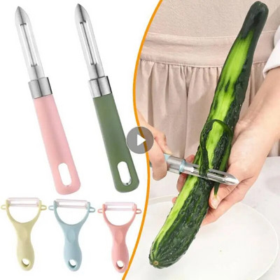 Bucătărie cu cuțit anti-alunecare pentru curățarea cartofilor și fructelor și legumelor Rideau cu un cuvânt Instrument de rindeau pepene galben din oțel inoxidabil Gadget de bucătărie