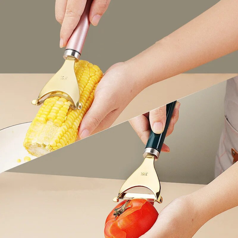 Treierator de porumb manual din oțel inoxidabil Coș de curățat Cob Remover Concasor de alimente Separator Unelte creative pentru fructe și legume Gadget de bucătărie