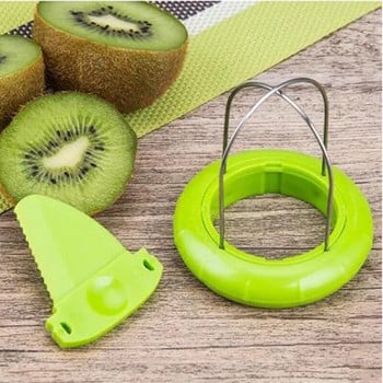 Fast Fruit Kiwi Cutter Peeler Slicer Kitchen Gadgets Ανοξείδωτο ατσάλι Εργαλεία αποφλοίωσης ακτινιδίων Κουζίνα Φρουτοσαλάτα Αξεσουάρ κουζίνας