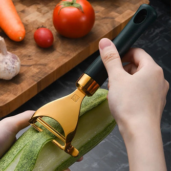 Белачка от неръждаема стомана Кухненска златна ренде за зеленчуци Ренде за картофи Многофункционален нож за обелване на моркови Резачка за краставици