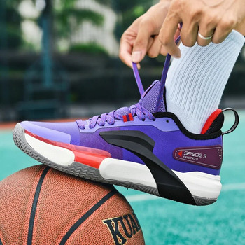 Επώνυμα παπούτσια 2023 για ανδρικά παπούτσια μπάσκετ Μοβ ανδρικά αθλητικά παπούτσια μπάσκετ τένις για εξωτερικούς χώρους Ανδρικά αθλητικά παπούτσια μπάσκετ υψηλής ποιότητας