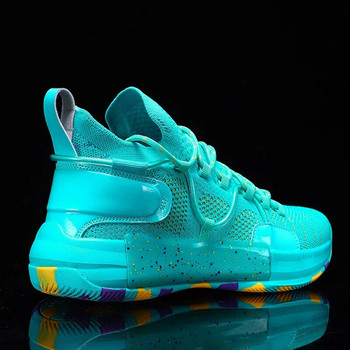 2022 Мъжки ежедневни обувки Маратонки Летни мрежести летящи тъкани дишащи баскетболни обувки Нехлъзгащи се спортни еластични мъжки обувки
