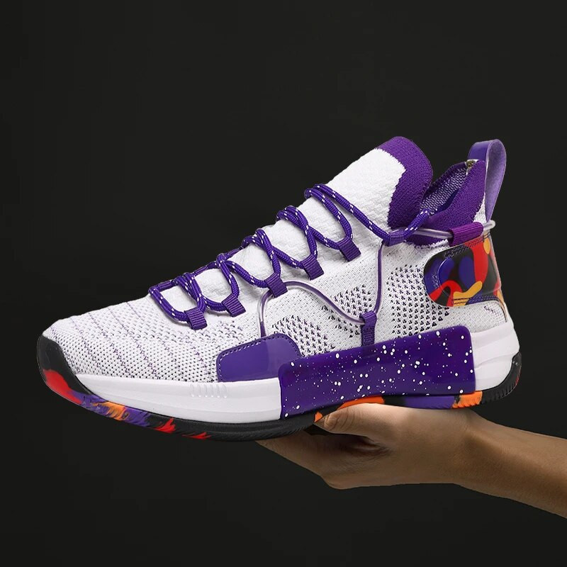 2022 Мъжки ежедневни обувки Маратонки Летни мрежести летящи тъкани дишащи баскетболни обувки Нехлъзгащи се спортни еластични мъжки обувки