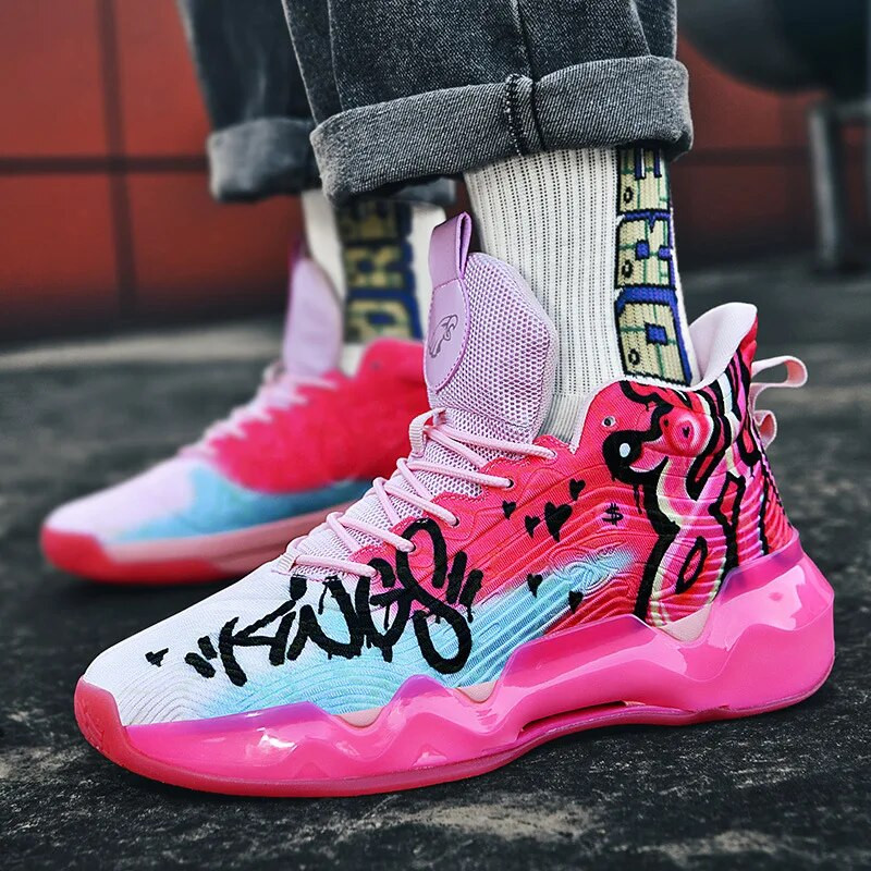 Profesionalne muške košarkaške tenisice Neklizajuće Muške visoke tenisice Modne šarene košarkaške tenisice Muške fluorescentne cipele