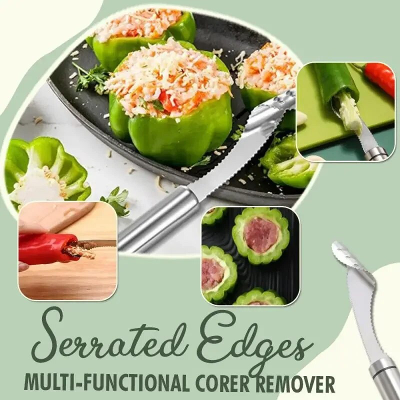 Nehrđajući čelik Izrezana paprika do srži Kućna tigrova koža Zelena paprika Rezač povrća sa sjemenkama Alat za uklanjanje srži rajčice Alat za uklanjanje sjemenki