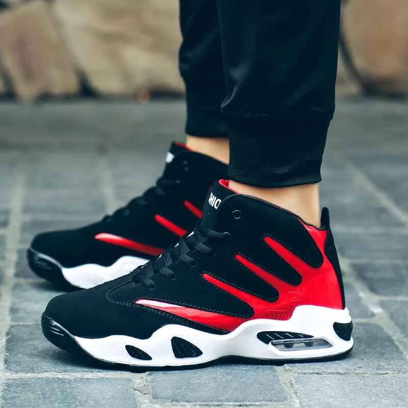 Pantofi înalți pentru bărbați pantofi de mers în aer liber anti-alunecare pantofi de baschet pentru bărbați