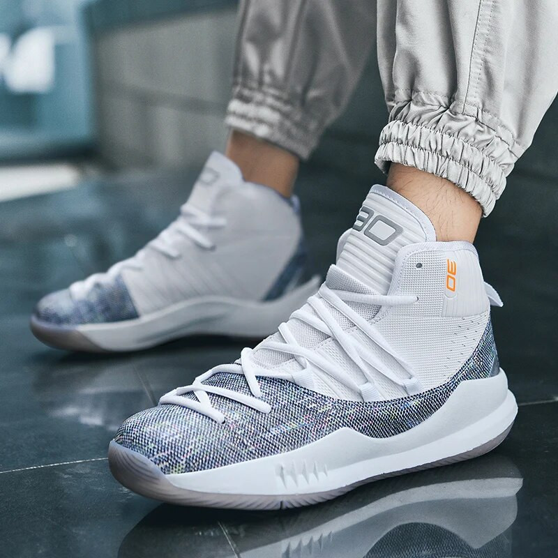 Bărbați pantofi de baschet pantofi sport anti-alunecare pantofi sport pentru studenți pantofi de alergare înalți, respirabili, confortabili, anti-alunecare