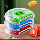 3 în 1 Magic Trio Peeler Set Slicer Oțel inoxidabil Peeler Tocător Julienne Cutter Multi Peel Lame Zestere Răzătoare Instrument de bucătărie