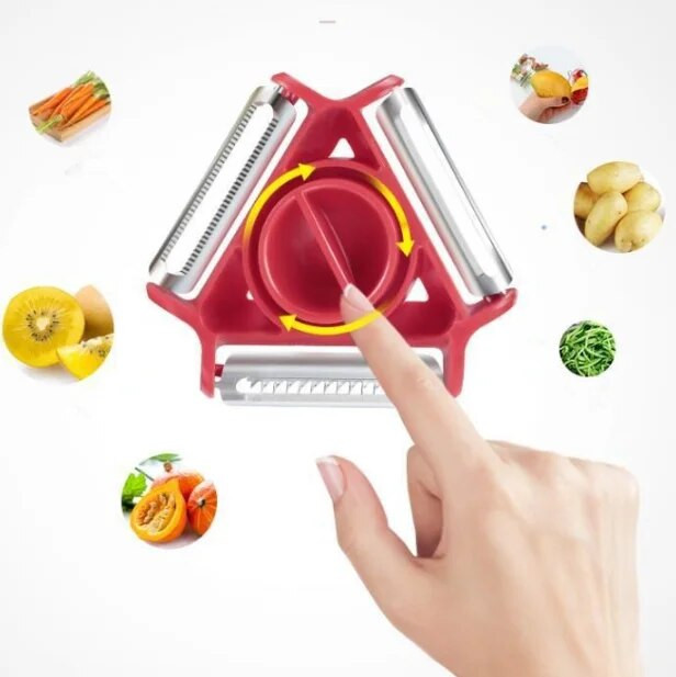 3 în 1 Magic Trio Peeler Set Slicer Oțel inoxidabil Peeler Tocător Julienne Cutter Multi Peel Lame Zestere Răzătoare Instrument de bucătărie