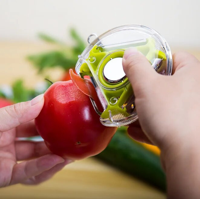 3 în 1 Magic Trio Peeler Set Slicer Oțel inoxidabil Peeler Tocător Julienne Cutter Multi Peel Lame Zestere Răzătoare Instrument de bucătărie