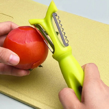 Αποφλοιωτής από ανοξείδωτο χάλυβα Πλαστική λαβή Τρίφτης αγγουριού καρότου 3 σε 1 Πολλαπλών λειτουργιών Apple Potato Zesters Εργαλεία κουζίνας λαχανικών