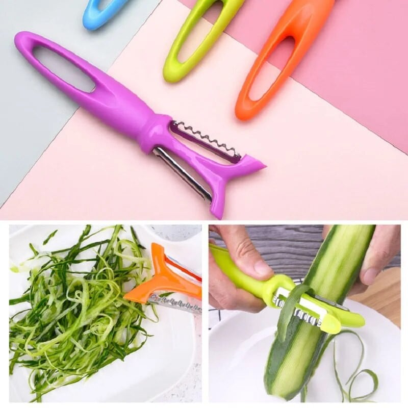 Răzătoare din oțel inoxidabil cu mâner din plastic pentru morcovi, castraveți, răzătoare 3 în 1, multifuncțională, răzătoare de cartofi pentru mere, unelte de bucătărie pentru legume