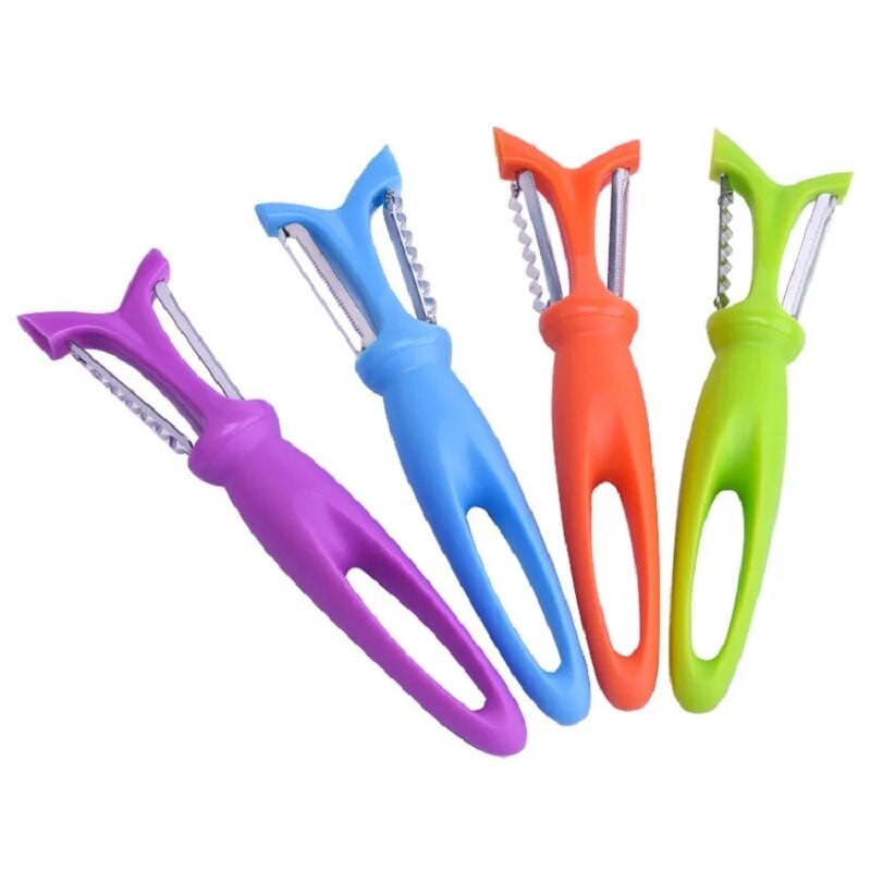 Răzătoare din oțel inoxidabil cu mâner din plastic pentru morcovi, castraveți, răzătoare 3 în 1, multifuncțională, răzătoare de cartofi pentru mere, unelte de bucătărie pentru legume