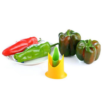 2PCS Slicer Зеленчукорезачка Random Pepper Fruit Tools Уред за готвене Кухненски Seed Remover Creative Corer Cleaning Coring Gadget
