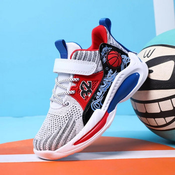 Марка Детски спортни обувки Момчета Баскетбол Спортни обувки за тенис Модни удобни тийнейджърски ежедневни маратонки Неплъзгащи се маратонки