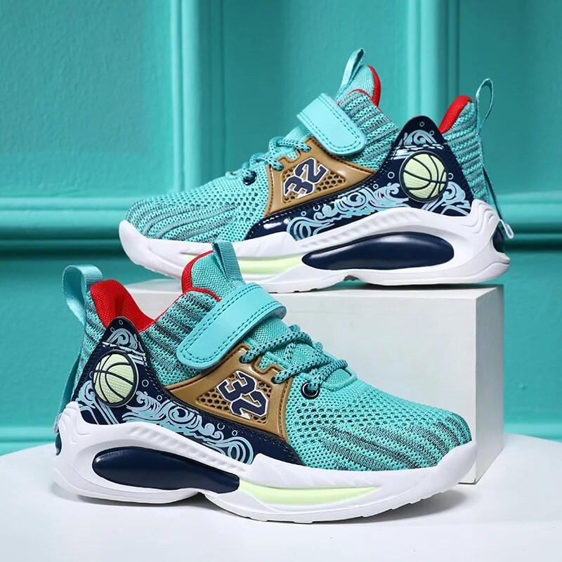 Gamintojas Vaikiški sportiniai bateliai berniukams Krepšinis Sportiniai teniso bateliai Madingi Patogūs laisvalaikio sportbačiai paaugliams Neslystantys bėgimo bateliai