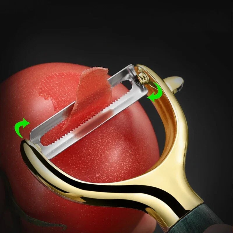 Gulilica od nehrđajućeg čelika, Ultra oštra ljuštilica za povrće Gulilica s drvenom drškom za krumpir Rende za mrkvu Kuhinjski pribor