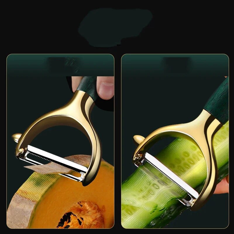 Gulilica od nehrđajućeg čelika, Ultra oštra ljuštilica za povrće Gulilica s drvenom drškom za krumpir Rende za mrkvu Kuhinjski pribor