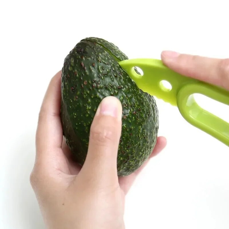 Tăiător de avocado 3 în 1, cuțit de shea, unt, pentru curățarea fructelor, tăietor de pulpă, cuțit din plastic, unelte de bucătărie pentru legume, gadgeturi de bucătărie