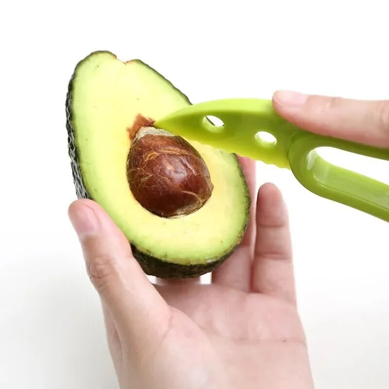 Tăiător de avocado 3 în 1, cuțit de shea, unt, pentru curățarea fructelor, tăietor de pulpă, cuțit din plastic, unelte de bucătărie pentru legume, gadgeturi de bucătărie