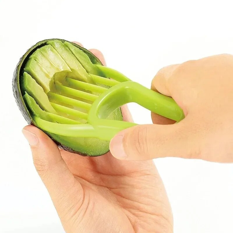 Tăiător de avocado 3 în 1, cuțit de shea, unt, pentru curățarea fructelor, tăietor de pulpă, cuțit din plastic, unelte de bucătărie pentru legume, gadgeturi de bucătărie