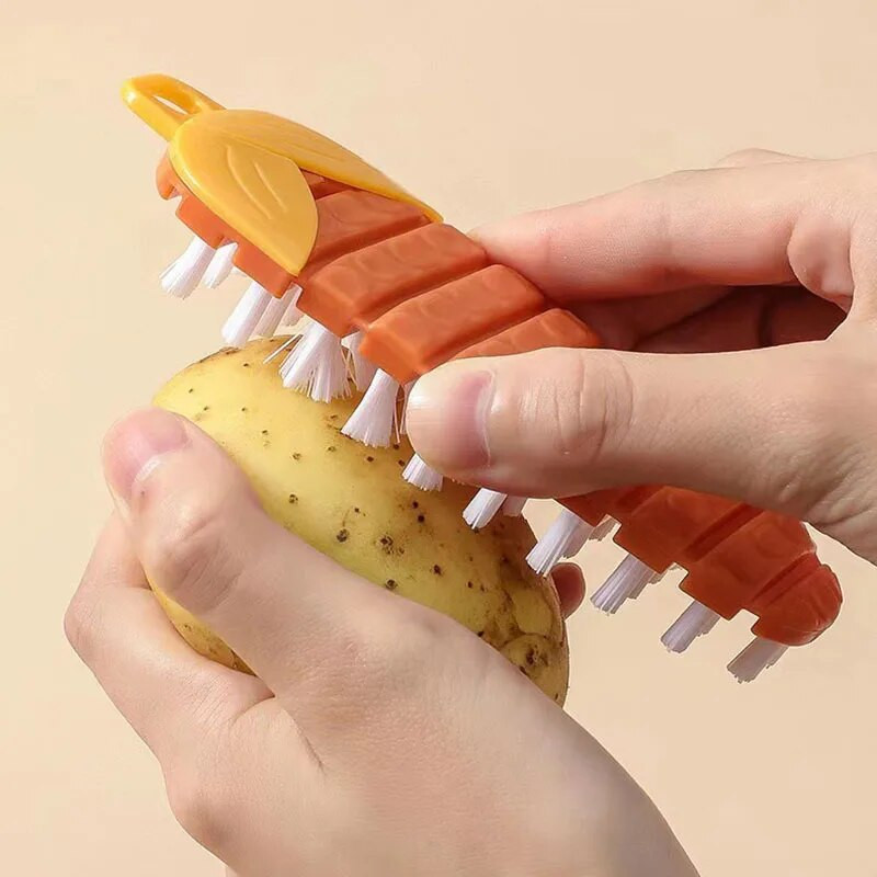 Mitmekülgne köögivilja- ja puuviljapuhastushari, ergonoomiline käepideme disain lihtsaks haardeks ja tõhusaks puhastamiseks