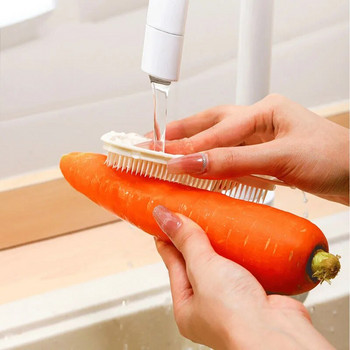 Гъвкава четка за почистване на зеленчуци и плодове за ефикасно почистване на картофи и моркови