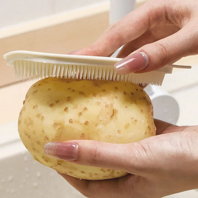 Perie flexibilă pentru curățarea legumelor și fructelor pentru curățarea eficientă a cartofilor și morcovilor