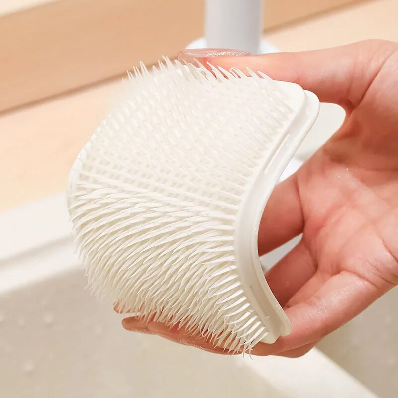 Lankstus daržovių ir vaisių valymo šepetys efektyviam bulvių ir morkų valymui