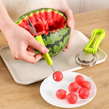 4 σε 1 Πεπόνι Κόπτης Κουζίνα Φρούτα Σκάλισμα Μαχαίρι Φρούτα Κόφτης Πιατέλα Φρούτα Dig Pulp Separator Κουζίνα Gadgets Fruit Tools