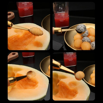 Ahunderjiaz-Σετ εργαλείων κουζίνας, Εργαλεία κοπής φρούτων, κουτάλι για μπάλες φρούτων, ανοξείδωτο ατσάλι 304, στρογγυλό κουτάλι, σφαιροσκαφέας