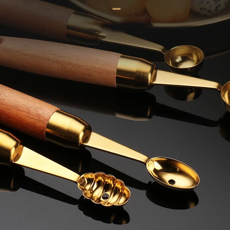 Ahunderjiaz-Set de scule de bucătărie, unelte de tăiat fructe, lingură cu bile pentru fructe, oțel inoxidabil 304, lingură rotundă, săpător cu bile