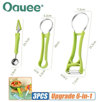 Melon Cutter Scoop Fruit Carving Knife Αναβάθμιση 6-σε-1 Fruit Vegetable Cutter Multifunctional Dig Pulp Kitchen Gadget
