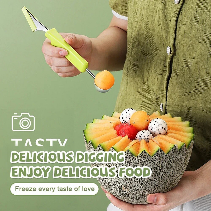 Cuțit pentru pepene galben Cuțit pentru cioplit fructe Actualizare 6-în-1 Cuțit pentru fructe și legume Multifuncțional Dig Pulp Instrument de bucătărie Gadget