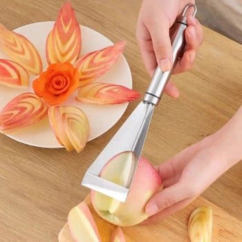 Fruit Push Knife Διπλής κεφαλής Melon Baller Scoop Τριγωνικό σχήμα Αποφλοιωτής λαχανικών Πιατέλα φρούτων καρπούζι Εργαλείο κουζίνας