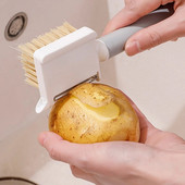 Vaisių daržovių šepetys Virtuvė Bulvių Agurkų Nerūdijančio plieno Skylės Kasimo Žievelės Peilio Šepetėlis Daugiafunkcis puodo dubuo švarus šepetys