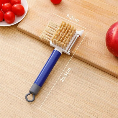 Vaisių daržovių šepetys Virtuvė Bulvių Agurkų Nerūdijančio plieno Skylės Kasimo Žievelės Peilio Šepetėlis Daugiafunkcis puodo dubuo švarus šepetys