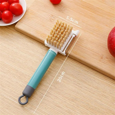 Vaisių daržovių šepetys Virtuvė Bulvių Agurkų Nerūdijančio plieno Skylės Kasimo Žievelės Peilio Šepetėlis Daugiafunkcis puodo dubuo švarus šepetys