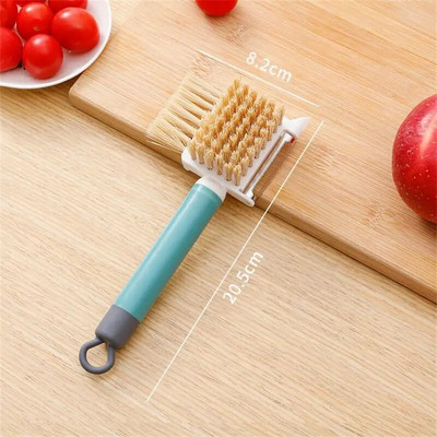 Vaisių daržovių šepetys Virtuvė Bulvių Agurkų Nerūdijančio plieno Skylės Kasimo Žievelės Peilio Šepetėlis Daugiafunkcis puodo dubuo švarus šepetys