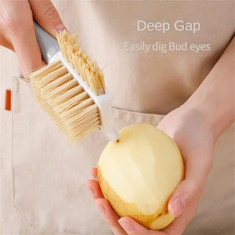 Vaisių daržovių šepetys Virtuvė Bulvių Agurkų Nerūdijančio plieno Skylės Kasimo Žievelės Peilio Šepetėlis Daugiafunkcis puodo dubuo švarus šepetys