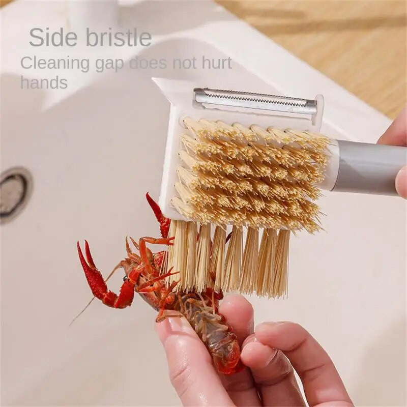 Vaisių daržovių šepetys Virtuvė Bulvių Agurkų Nerūdijančio plieno Skylės Kasimo Žievelės Peilio Šepetėlis Daugiafunkcis puodo dubuo švarus šepetys