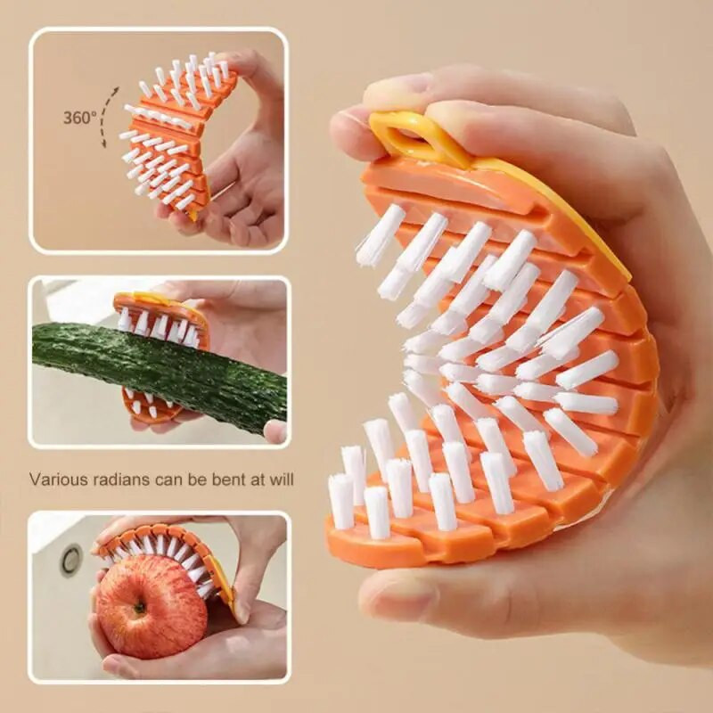 Vaisių daržovių šepetys Virtuvė Bulvių Agurkų Nerūdijančio plieno Skylės Kasimo Žievelės Peilio Šepetėlis Daugiafunkcis puodo dubuo švarus šepetys