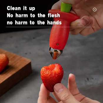 Strawberry Huller Pineapple Cutters Novel Ντομάτα Κοτσανάκια Αφαίρεση Φρούτων Μαχαίρι Χρήσιμα καθαριστικά φύλλα φράουλας Αξεσουάρ κουζίνας