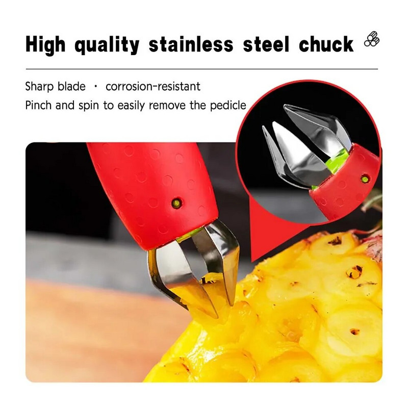 Decorticator de căpșuni Tăietor de ananas Cuțit de fructe pentru îndepărtarea tulpinilor de roșii util Dispozitiv de curățat frunze de căpșuni Accesorii de bucătărie